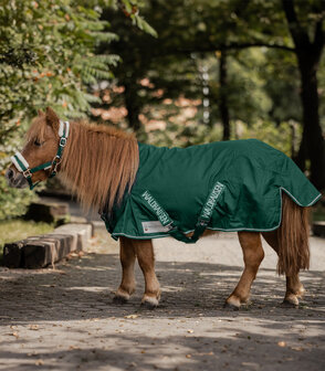 Waldhausen regendeken voor shetlanders 100 gram fir groen