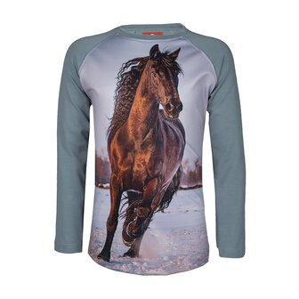 Red Horse t-shirt Pixel grijs