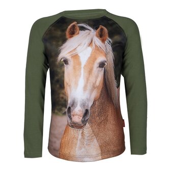 Red Horse t-shirt Pixel donker olijf