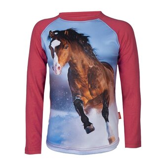 Red Horse t-shirt Pixel raspberry