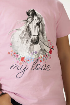 HKM t-shirt -Horse Spirit- lichtroze