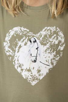 HKM t-shirt met lange mouwen -Horse Spirit- grijsgroen