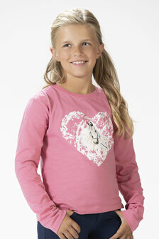 HKM t-shirt met lange mouwen -Horse Spirit- roze