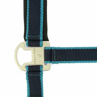 EquiTheme &quot;Satin&eacute;&quot; halster met touw marine/turquoise