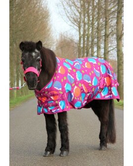 HB regendeken 0 gram met fleecevoering Hedgehog fuchsia