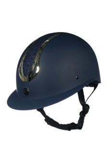 HKM cap -Illusion- donkerblauw/goud