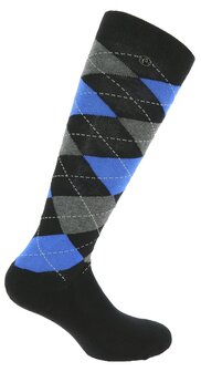 EquiTheme sokken &quot;Argyle&quot; zwart/blauw