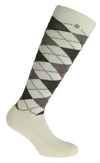 EquiTheme sokken &quot;Argyle&quot; ecru/taupe