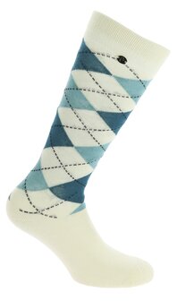 EquiTheme sokken &quot;Argyle&quot; ecru/blauw