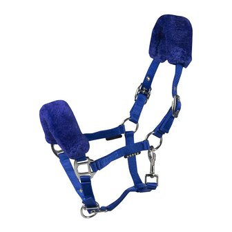 Horka veulen halster met bont royal blue