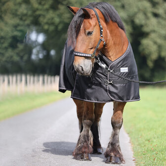 Kavalkade regendeken 0 gram met fleecevoering voor Trekpaarden