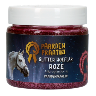 Paardenpraat TV glitter hoefgel 150ml roze