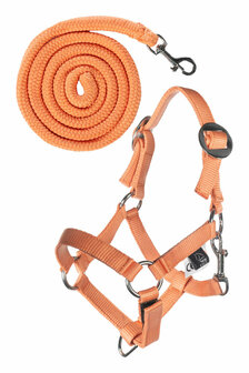 HKM Hobby Horse halster met touw oranje