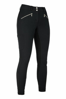 HKM rijbroek Lia High Waist siliconen zitvlak zwart