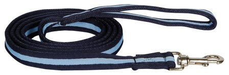 Harry&#039;s Horse halstertouw Soft plat met zilveren musketon navy/lichtblauw