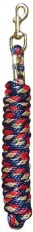 Harry&#039;s Horse halstertouw met gouden musketon 3 meter navy/rood/beige