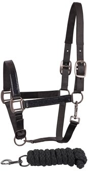 Harry&#039;s Horse halster set Metallic II zwart