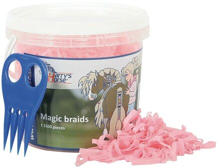 Harry&#039;s Horse invlecht elastiekjes pot breed roze