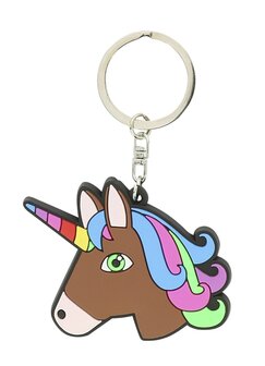 EquiTheme sleutelhanger unicorn hoofd bruin