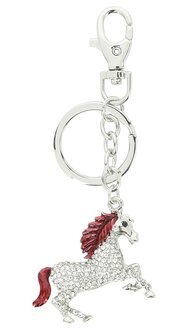 EquiTheme sleutelhanger Fun zilver/rood