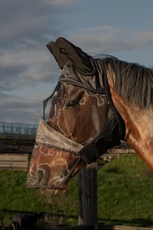 Harry&#039;s Horse vliegenmasker Flyshield met neusstuk bamboo lining