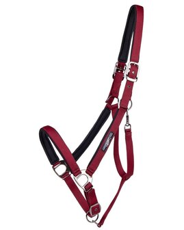 QHP Trekpaard halster Deluxe bordeaux