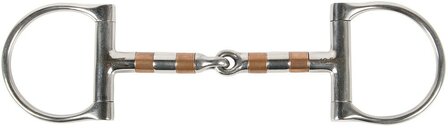 Harry&#039;s Horse enkelgebroken D-trens koperen rollers 13mm