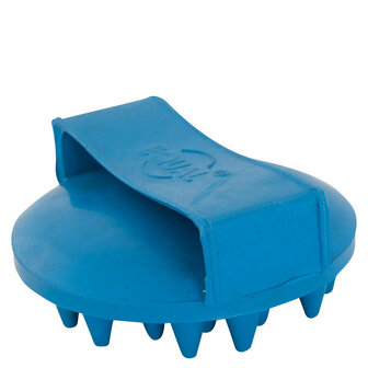 Premiere rubberen rosborstel/massage borstel blauw