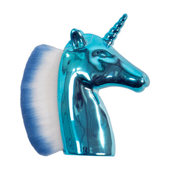 QHP hoofdborstel Unicorn blauw