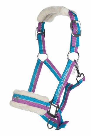 HKM halster -Funny Horses- violet/aqua/zilver