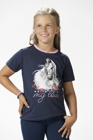 HKM t-shirt -Horse Spirit- donkerblauw