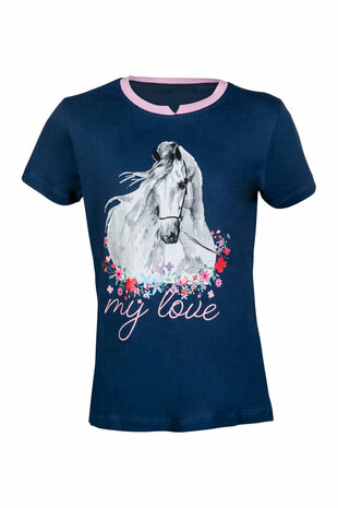 HKM t-shirt -Horse Spirit- donkerblauw