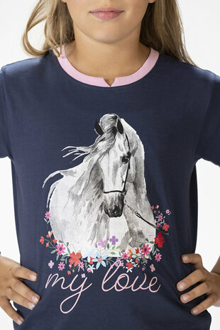 HKM t-shirt -Horse Spirit- donkerblauw