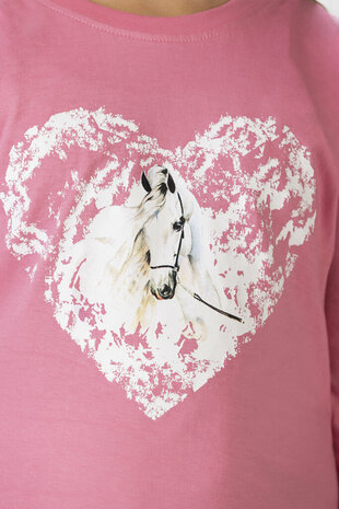 HKM t-shirt met lange mouwen -Horse Spirit- roze