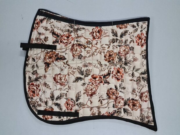 Edix zadeldek 8 pocket bloemen baroque dressuur naturel