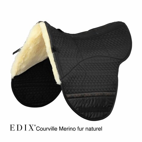 Edix Courville onderlegger Merino bont zwart/naturel