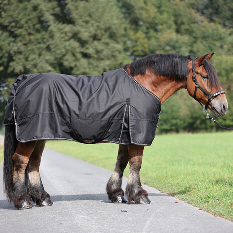 Kavalkade regendeken 0 gram met fleecevoering voor Trekpaarden