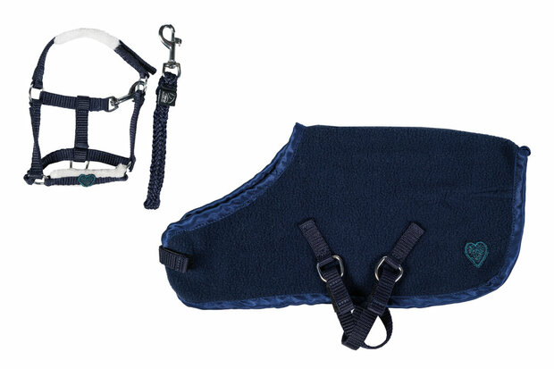 HKM cuddle pony startersset donkerblauw