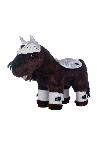 HKM cuddle pony wedstrijd set wit/donkerblauw